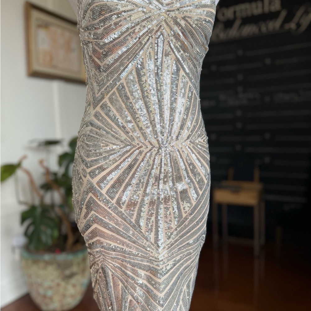 Lulus Elegant Champage Sequin Mini Cocktail Dress - XS